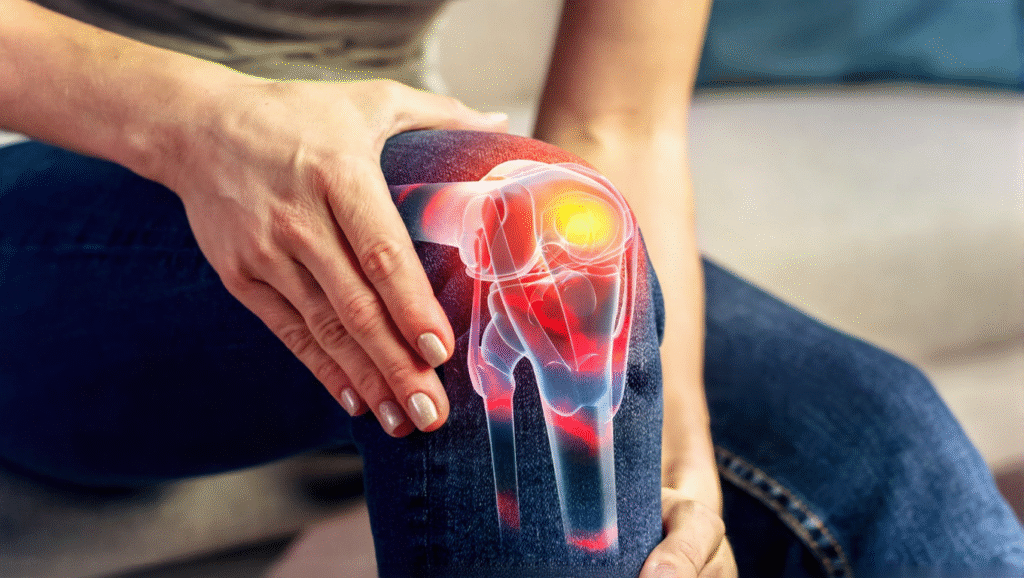 person suffering winter joint pain due to cold weather health issues