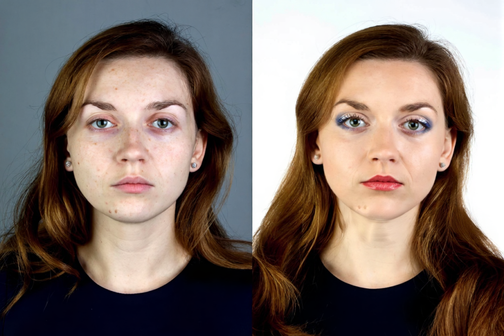 “before and after results comparing Surgical Non-Surgical aesthetic treatments on the face”