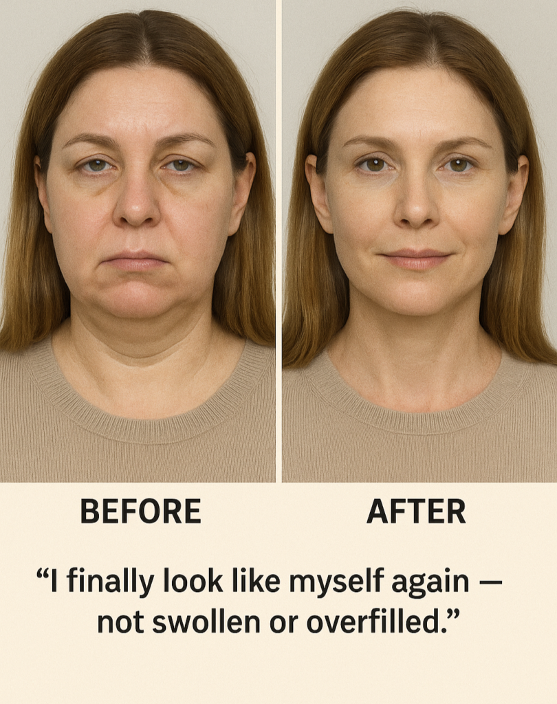 “before and after facial results comparing Surgical Non-Surgical treatments”